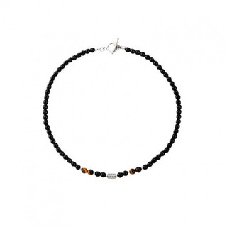 Phụ kiện thời trang tối giản dành cho nam: Vòng cổ hạt obsidian cao cấp