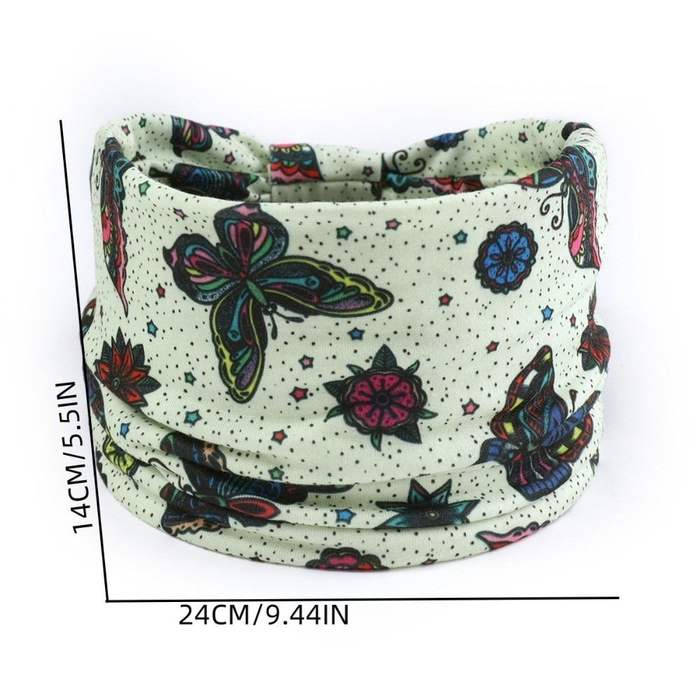 TRACEILLOIAN Yoga Sport Headband, Vintage Thắt Lưng Co Giãn Turban, Thời Trang Rộng Vành Bohemian Bướm Cotton Khăn Tóc