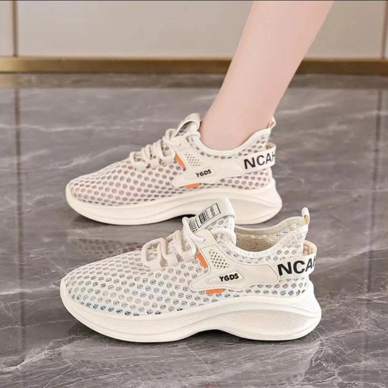 Mùa Hè Độc Quyền Thoáng Khí Mỏng Phong Cách Rỗng Giày Lưới Nhẹ Chạy Bộ Dừa Thể Thao Nam Nữ Giày N4DS
