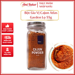 Bột Gia Vị Cajun Atlas Garden Lọ 55g, Đậm Vị Cay Nồng Cho Các Món Ướp Trộn Nướng