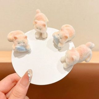 Kẹp Tóc Sang Trọng SMILE, Chất Liệu Đổ Xô Nhung Mèo Con Kẹp Tóc, Phong Cách Ngọt Ngào Kawaii Mũ Phụ Kiện Bé Gái