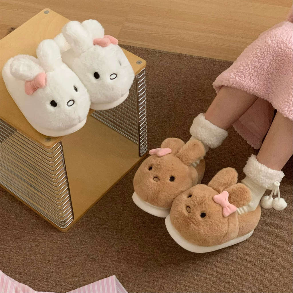 XIXITIAO Dép Cotton Dễ Thương Thỏ Ngọt Ngào Nữ Mùa Đông Thời Trang Phòng Ngủ Nhà