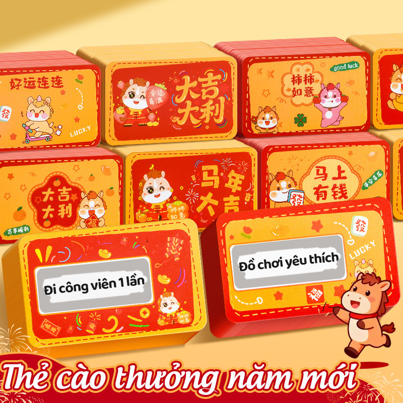Thẻ cào năm Ngựa – Combo 120 chiếc đẹp, dùng thay lời chúc và tạo điểm nhấn cho không gian sống