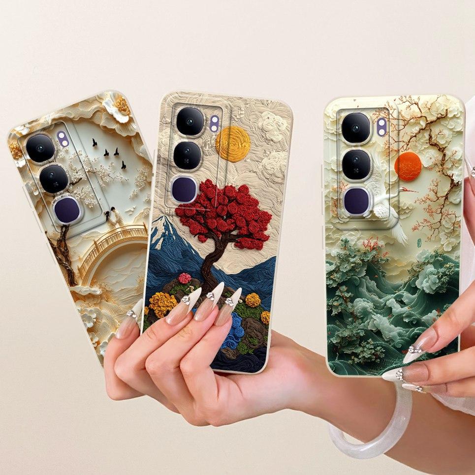 Dành Cho Vivo V40 Lite 4G 5G IDN / Vivo Y200 Y300 5G Ốp Điện Thoại Hoa Bướm Nữ Tính Ốp Lưng Silicon Mềm