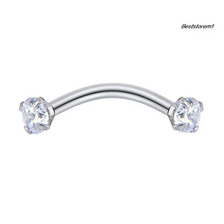 Cửa hàng tốt nhất | Nhẫn lông mày cubic zirconia thân thép chống mài mòn khuyên barbell cho nữ