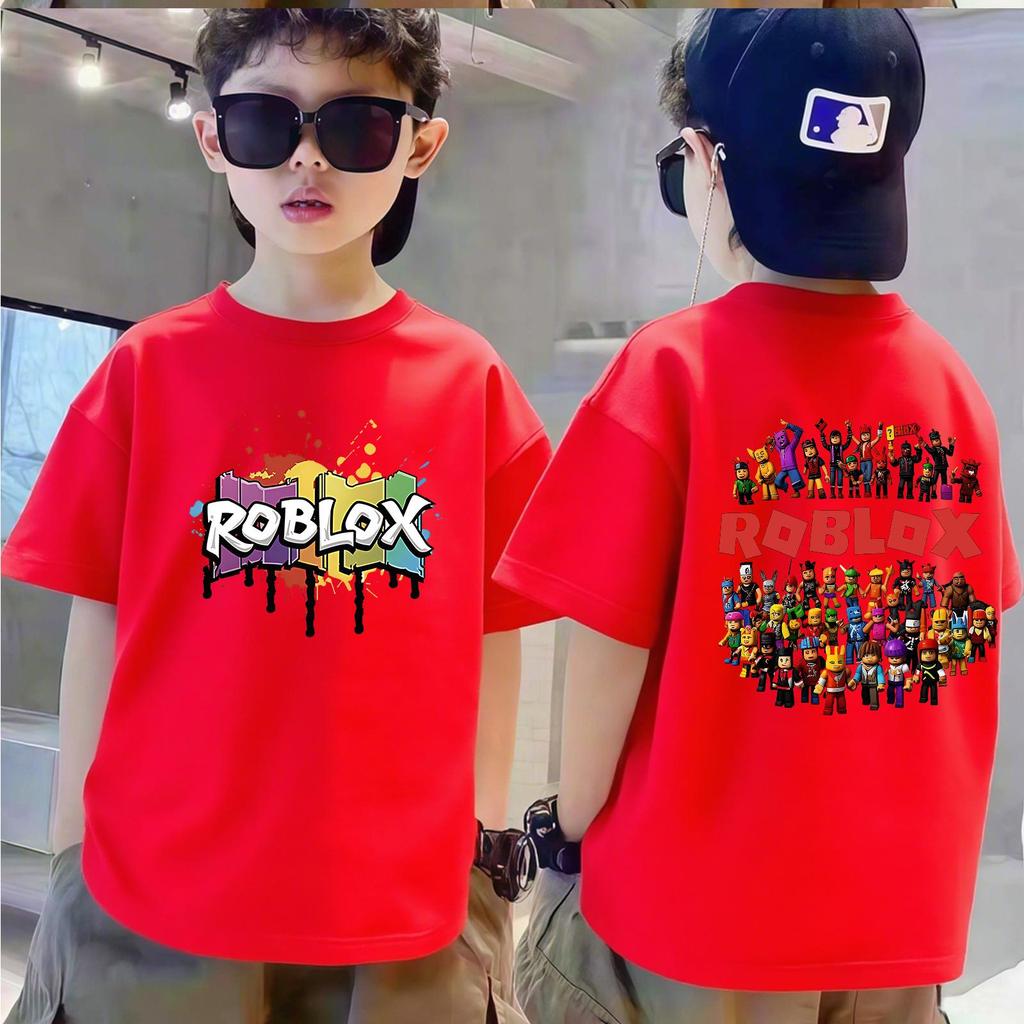Robot Robot Họa Cổ Rộng 100% 90-150cm, 3-14 Tuổi, ngắn Trai Bé, Áo, Tròn