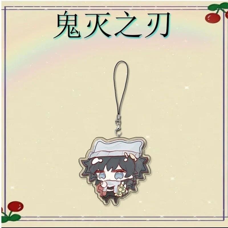 Demon Slayer Anime Kanroji Mitsuri Tokitou Muichirou Kamado Tanjirou Acrylic Mobile Phone Lanyard Chain Pendant Keychain