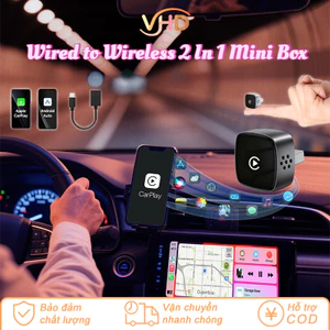 Bộ Chuyển Đổi 2in1 Không Dây CarPlay & Android Auto - Nhỏ Gọn, Sang Trọng, Cắm Và Chạy, Nâng Cấp Giải Trí Ô Tô