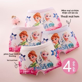 Quần lót bé gái My Little Pony – Dáng boxer bốn góc, cotton mềm mại, họa tiết hoạt hình, set 4 gói