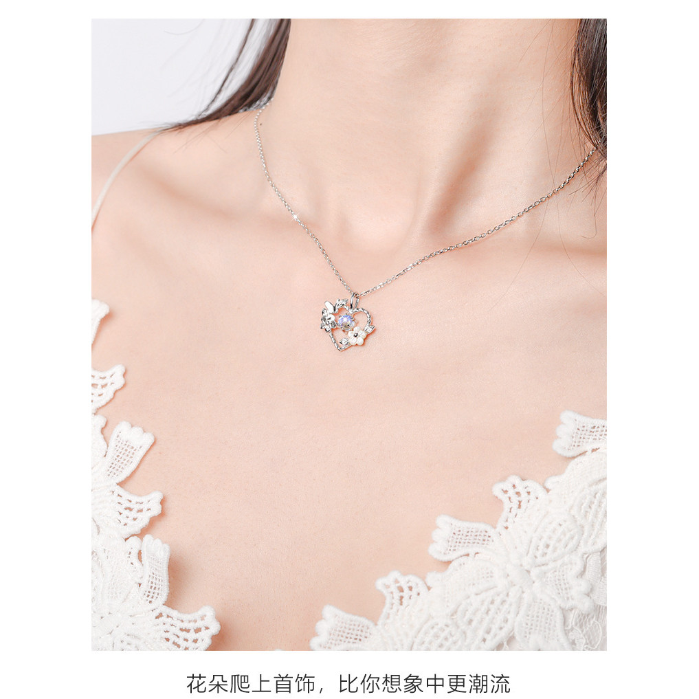 Vòng cổ kính bầu trời đầy sao bạc s925