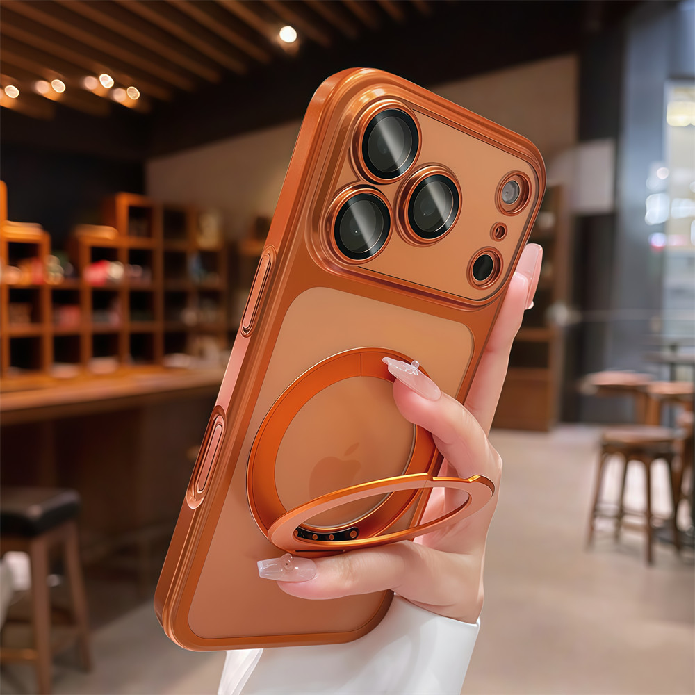 Ốp điện thoại khung từ PC mờ mạ điện cho iPhone 17 Pro Max 13 14 15 16 pro max Bảo vệ ống kính chống rơi Vỏ cứng bảo vệ điện thoại