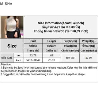 Misa 2025 Xuân Thu Thời Trang Femme Slim Chui Đầu Dệt Kim Openwork Không Tay Bánturtlene SweateTank Top