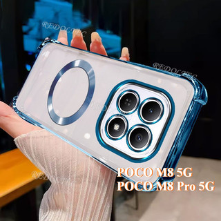 POCO M8 M8Pro 5G 2025 Vỏ mới Chống sốc từ tính trong suốt có vòng nam châm 2025 Thiết kế mới Vỏ trong suốt Xiaomi POCOM8 POCO M8 Pro Vỏ điện thoại mềm siêu mỏng