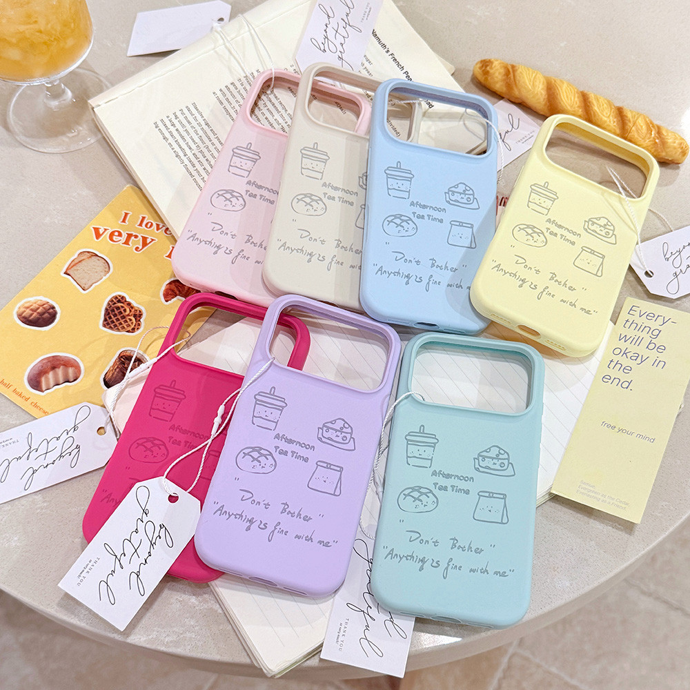 Trà Chiều Silicon Lỏng Ốp Lưng Điện Thoại iPhone 17 Pro Max 17 Air 16 Plus 15 14 13 12 11 Vỏ Bảo Vệ Chống Sốc