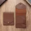 JKDESIGN Ví nhỏ gọn đa chức năng, Khe cắm bút tích hợp Ví mỏng tối giản chống nước, Kẹp tiền bằng da PU thủ công Du lịch