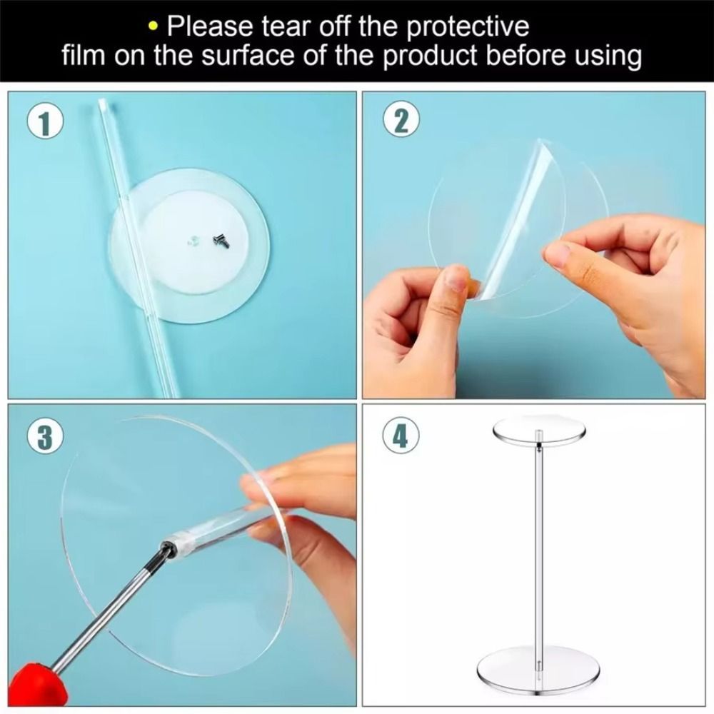 Giá trưng bày tóc giả CHEESELY, Giá đỡ trưng bày nắp trong suốt 30 / 35 / 40cm, Giá đỡ nâng mũ Acrylic bền cho cửa hàng trang sức mũ trưng bày đồng hồ