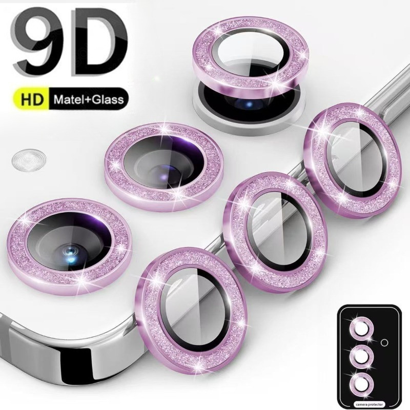 Ốp bảo vệ camera dành cho Samsung Galaxy A37/A57, vòng kim loại lấp lánh, kính bảo vệ ống kính