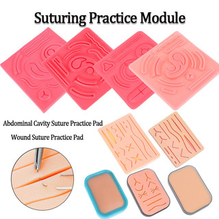 Silicone Vết Thương / Khoang Bụng Khâu Thực Hành Miếng Lót Y Tế Sinh Viên Phẫu Thuật Mô Phỏng Đào Tạo Mô Hình Có Thể Tái Sử Dụng 3 Lớp Suture Thực Hành Pad