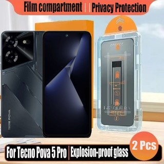 1- 2 Miếng Dán Đơn Giản Kính Cường Lực Chống Gián Điệp Bảo Vệ Màn Hình Riêng Tư Cho Tecno Pova 5 Pro 5G 6 7 Pro Neo Ultra 4G Bảo Vệ Flim