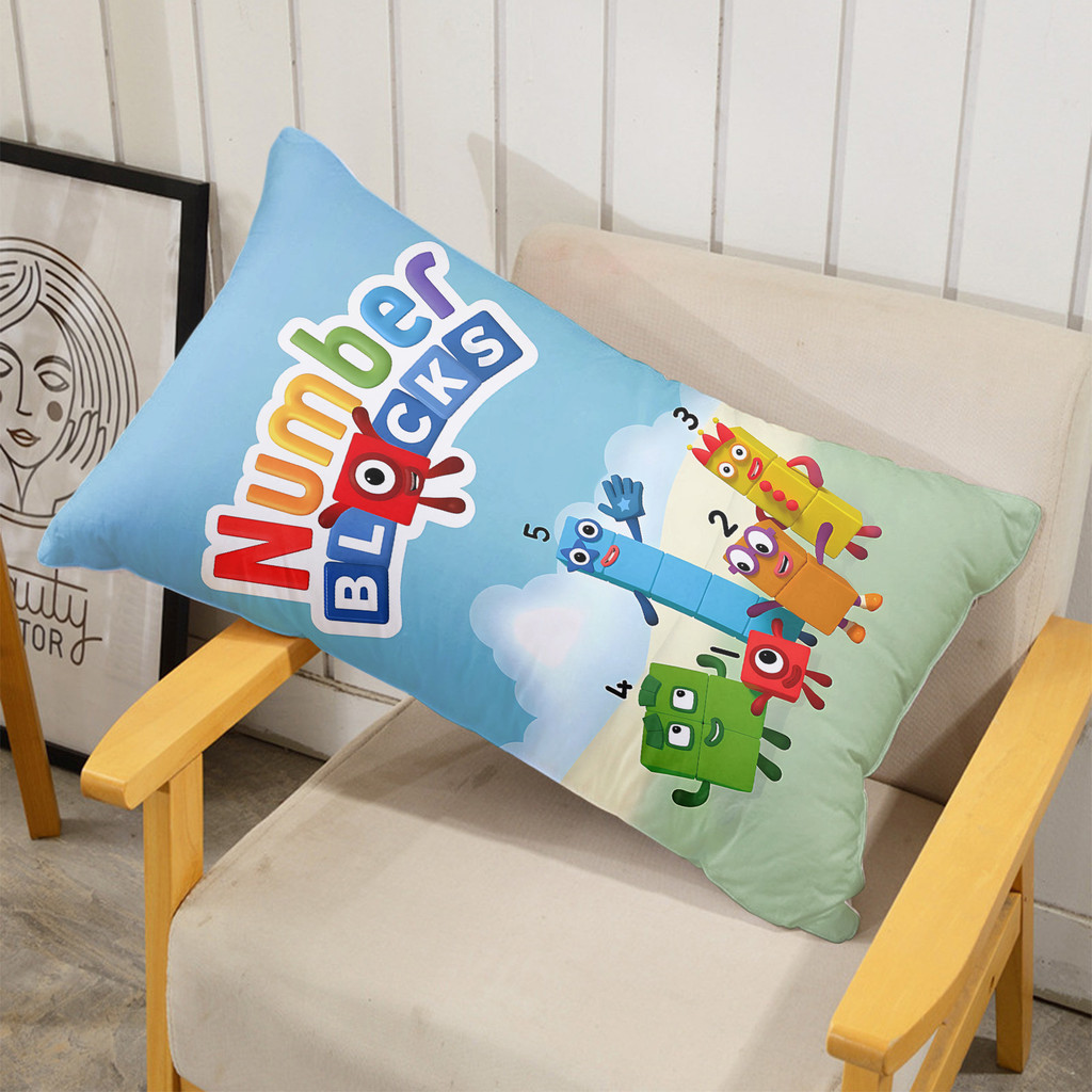 Hộp đựng gối Polyester hình chữ nhật một mặt hoạt hình, có thể giặt được, thích hợp để trang trí phòng khách giường Sofa (không bao gồm lõi)