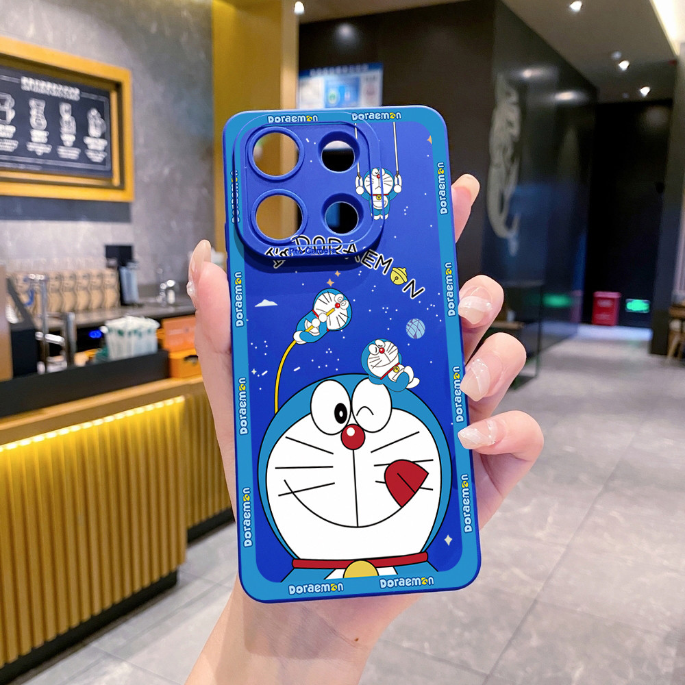 Tương thích với Xiaomi Redmi Note 14 13 12 Pro 5G 12S 14C 13C A3 A4 Smile Doremon Vỏ bảo vệ ống kính