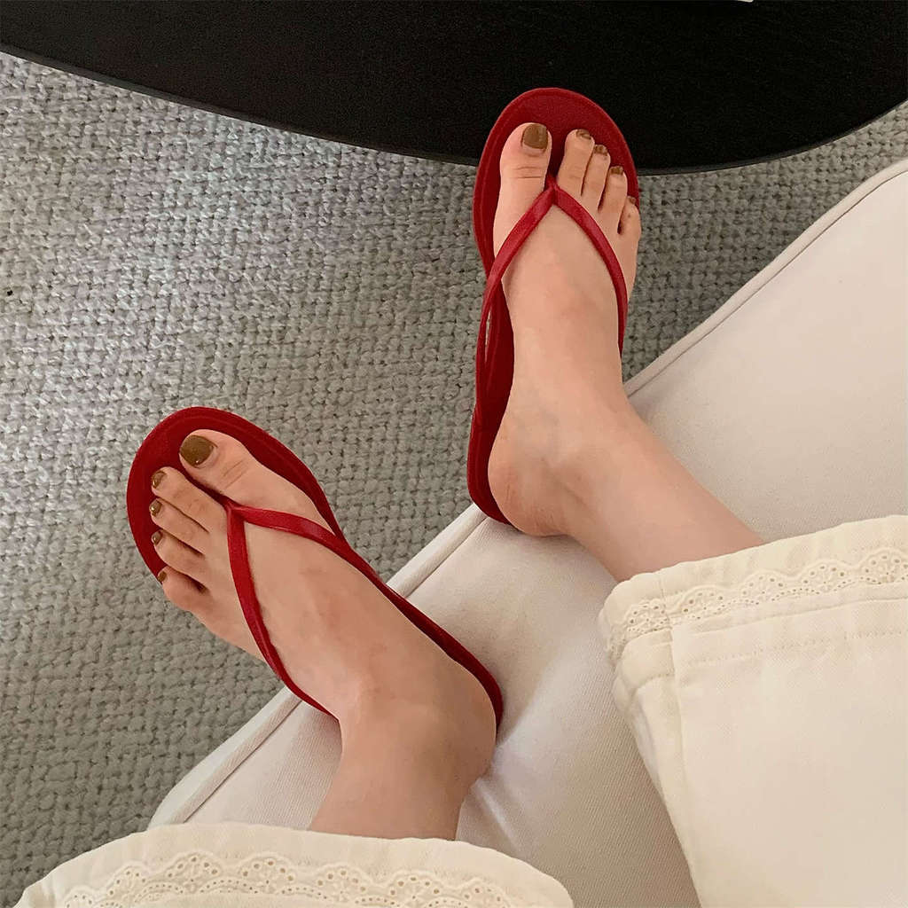 XIXITIAO Dép Đơn Giản Màu Pha Lê Mềm Đế Nữ Kỳ Nghỉ Mùa Hè Đi Biển