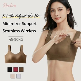 『 Brelira 』 Bộ giảm thiểu áo ngực đa năng có thể điều chỉnh Hỗ trợ giảm xóc không dây liền mạch 2cm Hỗ trợ mềm mại bên hông Giữ đồ lót lớn thoải mái