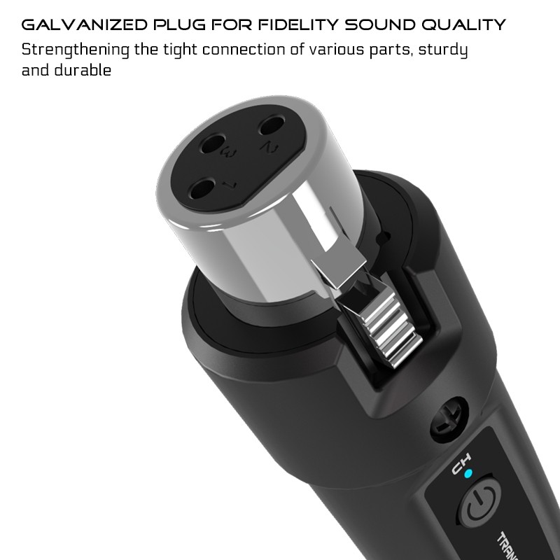 bộ thu phát tín hiệu không dây UHF cho micro điện thoại XLR dành cho đàn guitar cắm chơi với mixer âm thanh