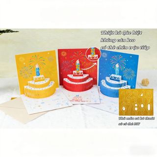 3D Thiệp chúc mừng kỷ niệm với đèn và nhạc, món quà tặng ý nghĩa và lời chúc đong đầy tình cảm