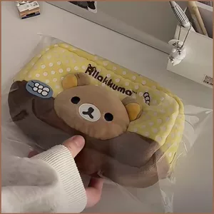 SY Hoạt Hình Dễ Thương Rilakkuma Hộp Đựng Bút Chì Trường Quà Tặng Cho Bé Gái Dung Tích Lớn Văn Phòng Phẩm Hộp Bảo Quản