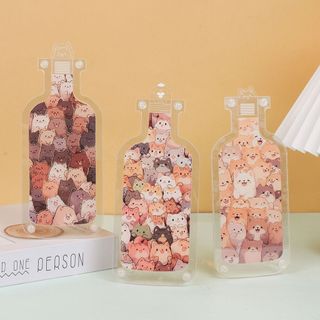 Chó Mèo Sửa Chữa Chết Le Acrylic Xếp Hình Thú Cưng Dễ Thương Trong Chai Sáng Tạo Trang Trí Quà Tặng
