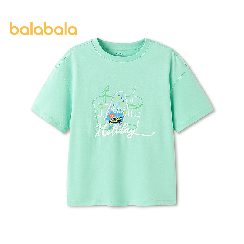 Áo thun trẻ em balabala Boys Girls Mùa hè 2026 Tay ngắn thân thiện với da Nhanh khô Áo hiệu suất hàng đầu cho trẻ em Áo thun mềm thoải mái cho thể thao trường học năng động