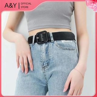A & Y Thắt lưng vuông nữ màu xanh da trời đơn giản, thiết kế dây đeo vintage