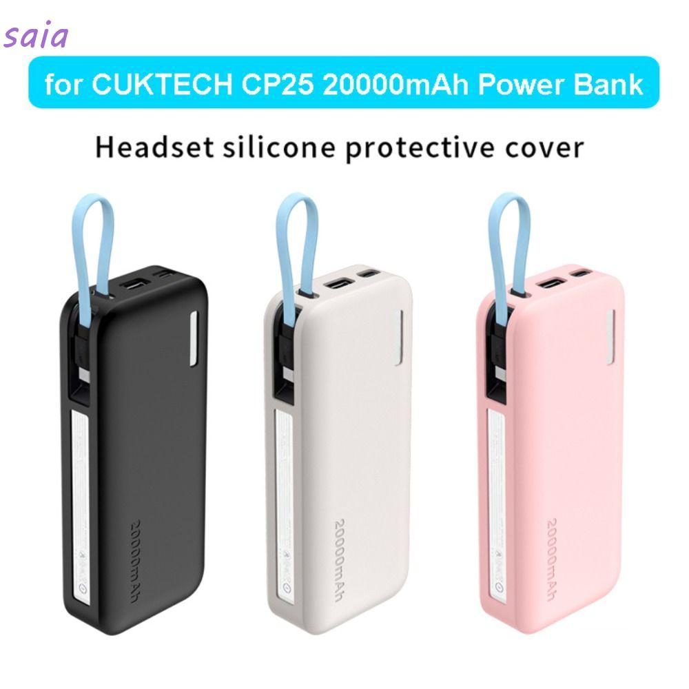 SAIA Silicone, Bảo vệ mềm màu trơn, Vỏ bảo vệ chống bụi di động chống sốc cho CUKTECH CP25 20000mAh Power Bank 55W Du lịch