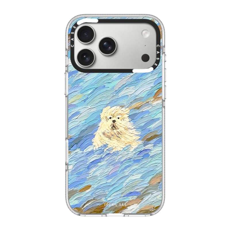CASECASE X Tranh sơn dầu của Blue Dog Vỏ điện thoại PINK CAMERA RING EDITION Tác động Vỏ hút từ tính trong suốt cho IPhone 17 / 16 / 15 / 14 / 13 Pro Max Air với bao bì cao cấp