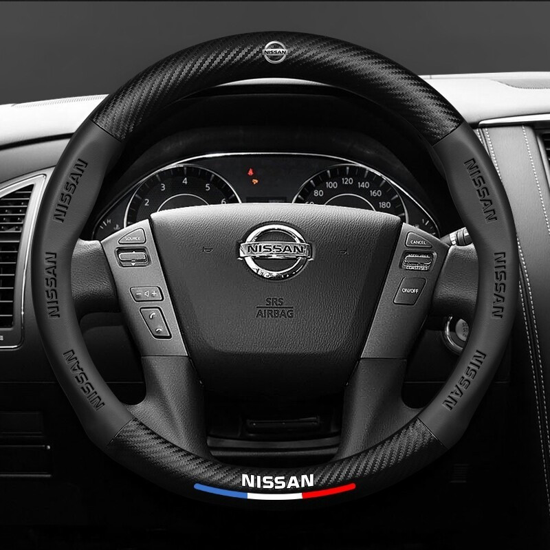 Xe Mới Chính Hãng Sợi Carbon Da Đường Kính 38cm Vô Lăng Dành Cho Xe Nissan Navara Almera Sentra Sylphy Qashqai Nv350 Kicks Grand Livina