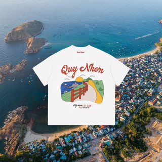 Áo Thun Du Lịch QUY NHƠN - Áo Oversize - Tee Cotton Unisex Nam Nữ chất thun cotton 250gsm