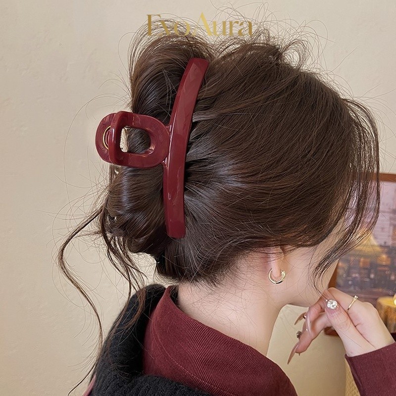 [Hàng Sẵn - 5★] Kẹp Tóc Càng Cua 13cm Màu Nâu Chocolate Sang Chảnh - Kẹp Cá Mập Cỡ Lớn Cho Tóc Dày