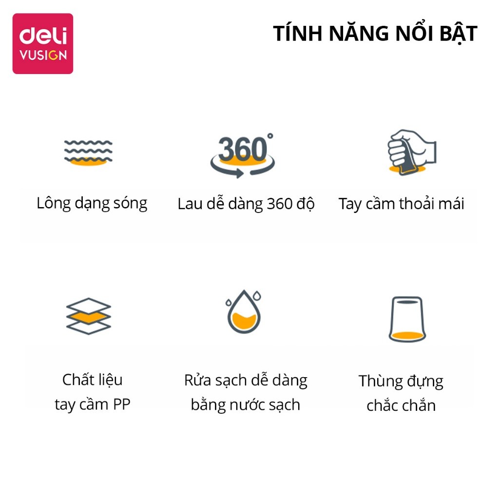 Chổi Cọ Nhà Vệ Sinh Toilet Deli Vusign - Cọ Bồn Cầu Kèm Hộp Đựng Tay Cầm Có Móc Treo