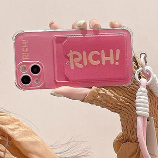 Dành Cho IPhone 17 16 15 14 13 12 11 ProMax X XR XS Max 7 8 Plus Màu hồng giàu dây buộc thẻ túi điện thoại trường hợp