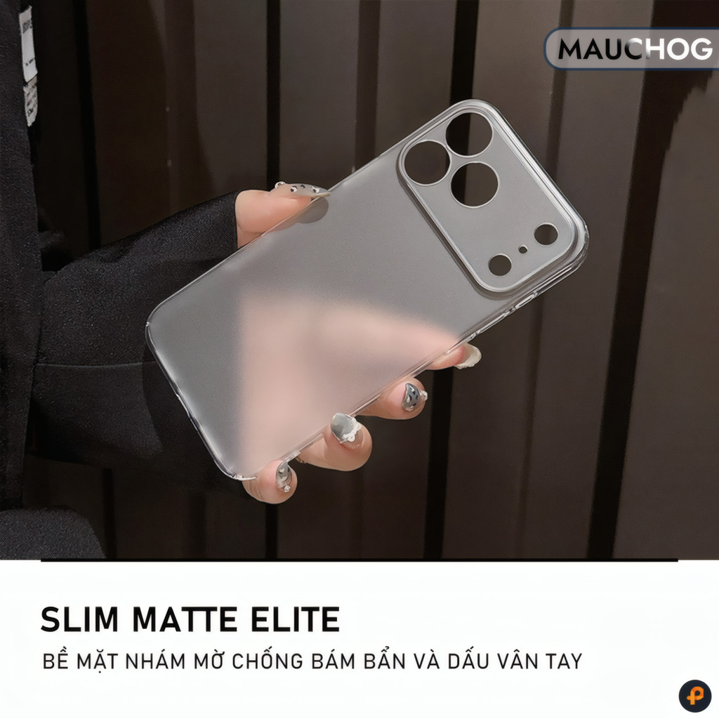 Ốp Siêu Mỏng Nhám Mờ Chống Vân Tay Bảo Vệ Camera Cho Điện Thoại iPhone 17 Pro Max 16 15 14 13