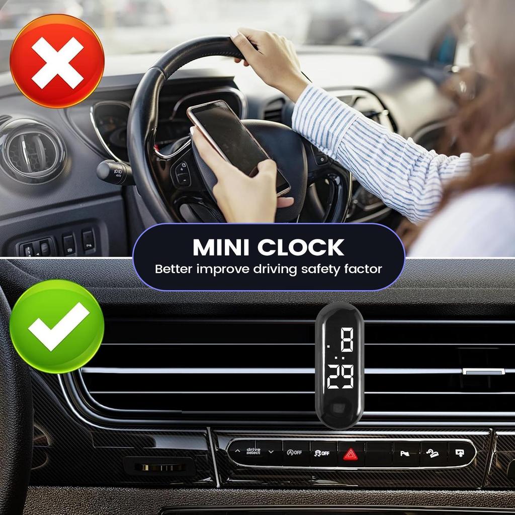 Nhãn dán Đồng hồ phát sáng Mini Đồng hồ kỹ thuật số nhỏ Đồng hồ phát sáng chống nước cho bảng điều khiển ô tô pomervn