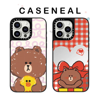 CASENEAL Gấu Dễ Thương Gương Chất Lượng Cao Ốp Lưng Điện Thoại Thích Hợp Cho iPhone 17ProMax 17pro 17 air 16promax 16 15promax 15 14promax 13 13promax Ốp Lưng Cứng Chống Rơi Thời Trang