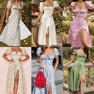 Đầm thời trang nữ plus size phong cách phương Tây, in hoa phù hợp mùa hè