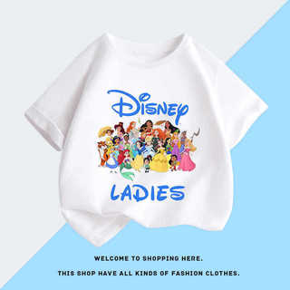 Áo thun thường ngày in hình công chúa Disney dành cho bé gái, kiểu dáng đa năng.