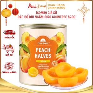 Đào Bổ Đôi Ngâm Siro Countree 820g, Topping Đào Ngọt Thanh, Thơm Tự Nhiên