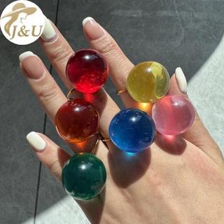 Nhẫn Mở Đá Trong Suốt từ Nhựa và Thép Không Gỉ - Phù Hợp cho Nữ và Bé Gái