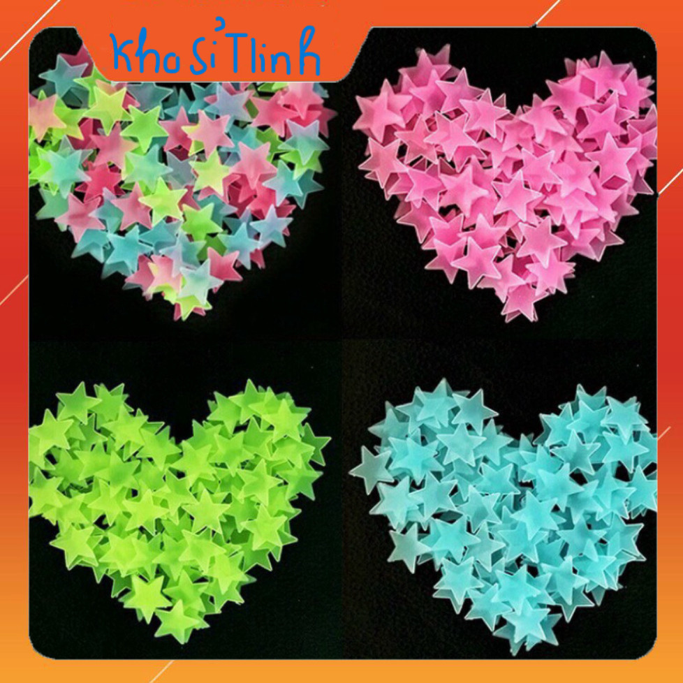 Bịch 100 Sao Phát Sáng Dán Tường , Decor Nhà Cửa (Tuyển Sỉ) [FREESHIP]