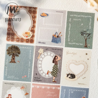 JIANWU Dream Sleepy Scribbles Vintage Ren Biên Giới Nhân Vật Phong Cảnh Chất Liệu Cắt Dán Sáng Tạo DIY Tạp Chí Văn Phòng Phẩm
