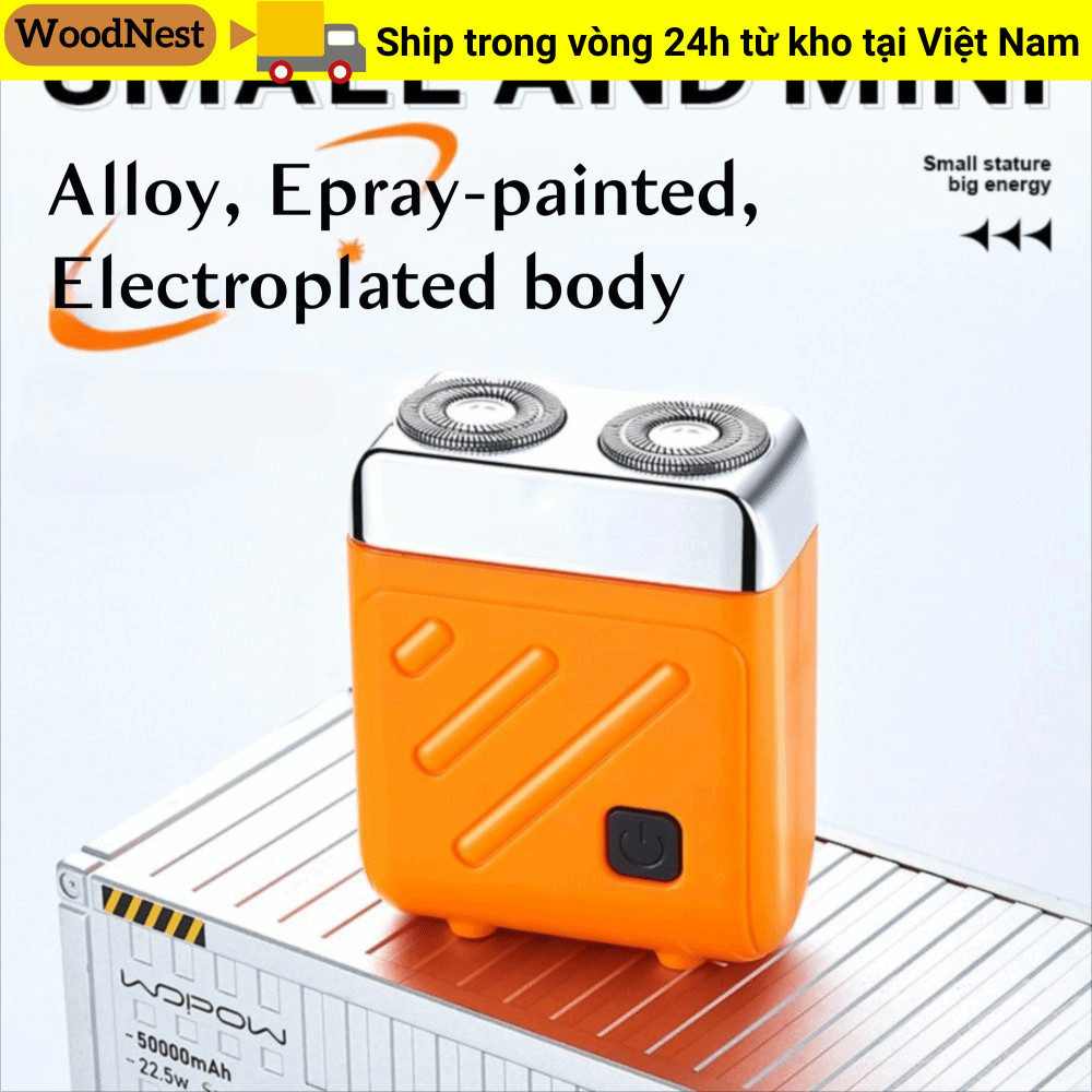 Máy cạo râu Mini WOODNEST, cạo khô ướt, sạc Type-C, nổi, vòng đôi, chống nước